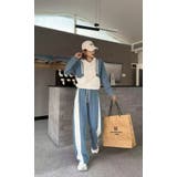 オフホワイト | スウェット切り替えデニムトップスパンツセットアップ | Ulysses