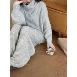 ライトグレー | 襟付きシングルブレストニットトップスワイドパンツセットアップ | Ulysses