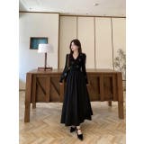 ブラック | ラインストーン長袖ワンピース | Ulysses