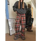 メルトンチェック柄ワイドパンツ | Ulysses | 詳細画像1 