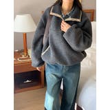 グレー | スワンネック羊羔毛ジャケット | Ulysses