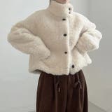 ライトベージュ | スタンドカラーショート羊羔毛ジャケット | Ulysses