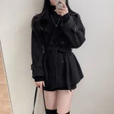 ブラック | リボンダブルブレストメルトンジャケット | Ulysses