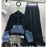 スウェット切り替えデニムトップスワイドパンツセットアップ | Ulysses | 詳細画像7 