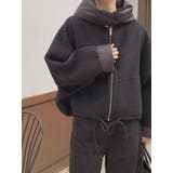 ブラック | フード付きショートメルトンジャケット | Ulysses