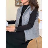 ダークグレー | フード付きニット切り替えベスト | Ulysses