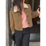 襟付きシングルブレスト鹿の毛皮の綿毛ショートジャケット | Ulysses | 詳細画像4