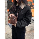 襟付きシングルブレスト鹿の毛皮の綿毛ショートジャケット | Ulysses | 詳細画像5