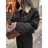 襟付きシングルブレスト鹿の毛皮の綿毛ショートジャケット | Ulysses | 詳細画像6