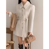 オフホワイト | リボン襟付きシングルブレストメルトンジャケット | Ulysses