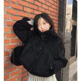 ブラック | 鹿の毛皮の綿毛ボアショートジャケット | Ulysses