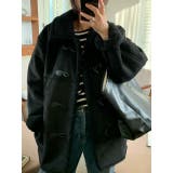 ブラック | 鹿の毛皮の綿毛ボアジャケット | Ulysses