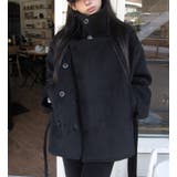 ブラック | リボン襟付きメルトンジャケット | Ulysses