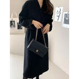 ブラック | リボン襟付きロングメルトンジャケット | Ulysses