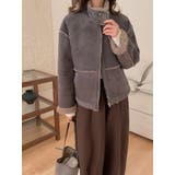 スタンドカラー鹿の毛皮の綿毛ジャケット | Ulysses | 詳細画像9