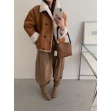 ホワイト | ショートダブルブレスト鹿の毛皮の綿毛ジャケット | Ulysses