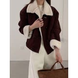 ボルドー | ショートダブルブレスト鹿の毛皮の綿毛ジャケット | Ulysses