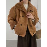 キャメル | ショートダブルブレスト鹿の毛皮の綿毛ジャケット | Ulysses