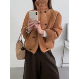 ショートダブルブレスト鹿の毛皮の綿毛ジャケット | Ulysses | 詳細画像14 