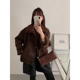 ショートダブルブレスト鹿の毛皮の綿毛ジャケット | Ulysses | 詳細画像18 