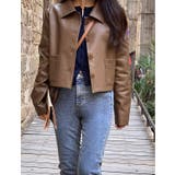 ブラウン | 襟付きシングルブレスト合成皮革ジャケット | Ulysses