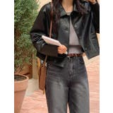 襟付きシングルブレスト合成皮革ジャケット | Ulysses | 詳細画像8