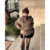 ブラウン | リボンスタンドカラーメルトンジャケット | Ulysses