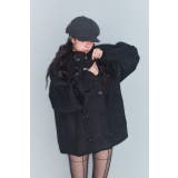 ブラック | フード付きダブルブレストメルトンジャケット | Ulysses