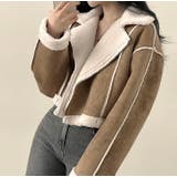 ブラウン | 襟付き鹿の毛皮の綿毛ボアジャケット | Ulysses