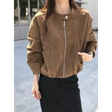 ブラウン | 鹿の毛皮の綿毛ショートジャケット | Ulysses