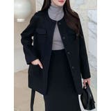 ブラック | リボンシングルブレストメルトンジャケット | Ulysses