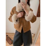 キャメル | クルーネックシングルブレストフェイクスエードジャケット | Ulysses