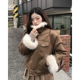 ブラウン | クルーネックシングルブレストフェイクスエードジャケット | Ulysses