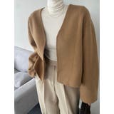 キャメル | ショートVネックメルトンジャケット | Ulysses