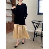 イエロー | 切り替えベルベットワンピース | Ulysses