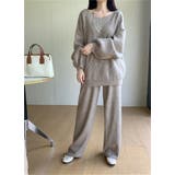 モカ | ニットトップスワイドパンツセットアップ | Ulysses