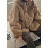 ブラウン | フード付きフェイクムートンジャケット | Ulysses