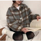 ブラウン | チェック柄スワンネックトップス | Ulysses