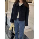 ブラック | ショート襟付きメルトンジャケット | Ulysses