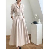 アイボリー | ロング襟付きシングルブレストワンピース | Ulysses