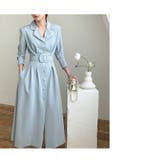 ブルー | ロング襟付きシングルブレストワンピース | Ulysses
