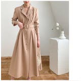 ベージュ | ロング襟付きシングルブレストワンピース | Ulysses