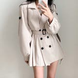 ベージュ | リボンプリーツダブルブレストジャケット | Ulysses