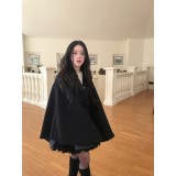 ブラック | リボンメルトンポンチョジャケット | Ulysses