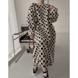 ベージュ | ドット柄ボアワンピース | Ulysses