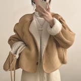 キャメル | バッグ付きフェイクムートンジャケット | Ulysses