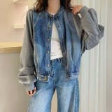 ブルー | スウェット切り替えデニムジャケット | Ulysses