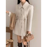 ベージュ | リボンシングルブレストメルトンジャケット | Ulysses