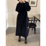 ネイビー | 長袖スタンドカラーワンピース | Ulysses