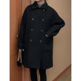 ブラック | 襟付きダブルブレストメルトンジャケット | Ulysses